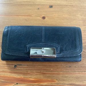 Coach Black Leather Clutch Wallet
